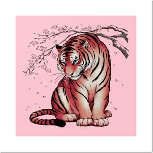 Wistful Tiger Japanese Art Print Posters and Art